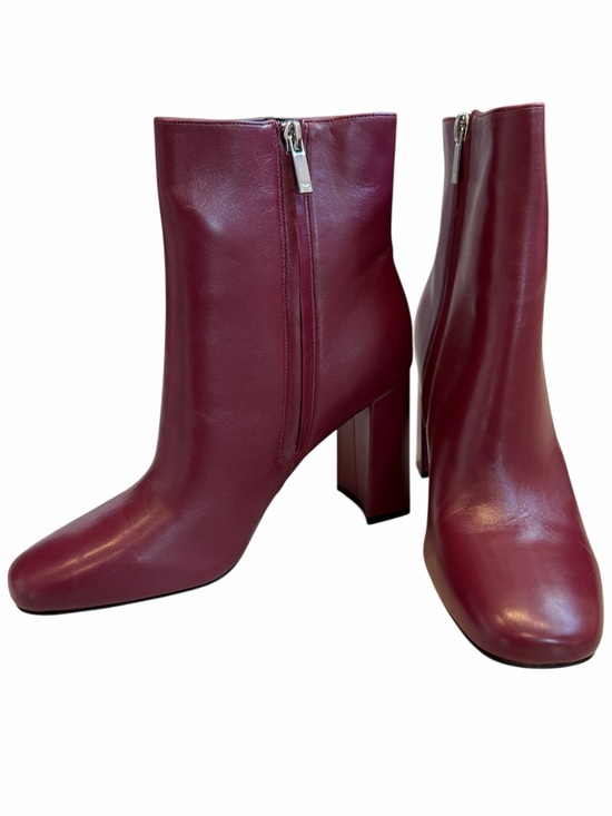 Marc Fisher Shoes - MARC FISHER JACINTA Leather Ankle Boots RED Burgundy Booties 3.5” Heel Size 7.5